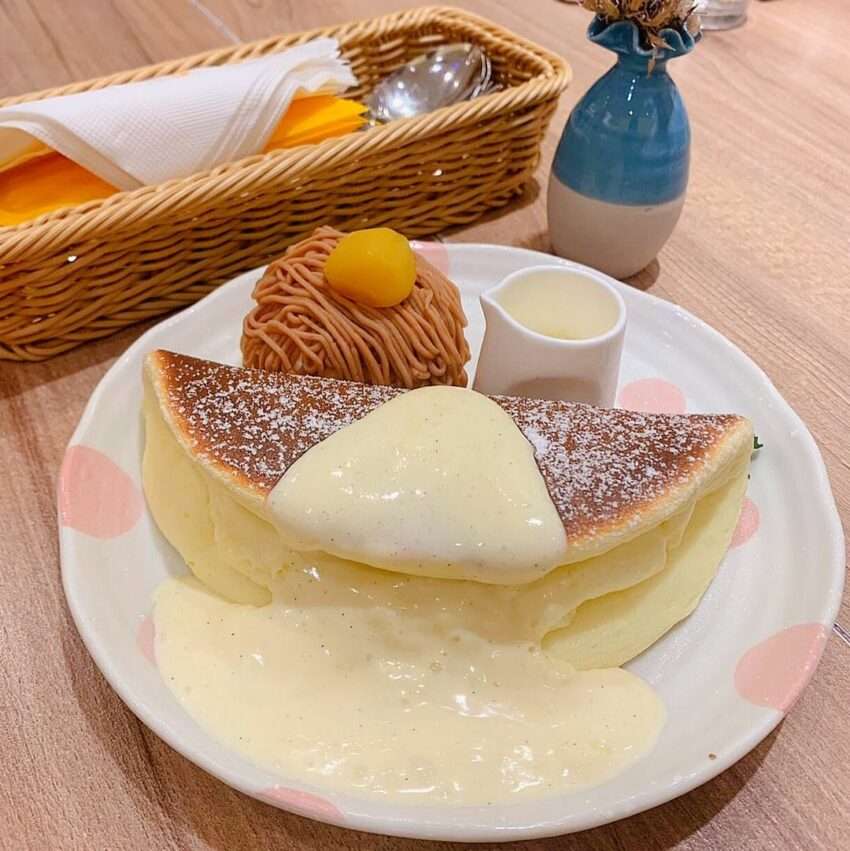 Woosaパンケーキの分厚いパンケーキ