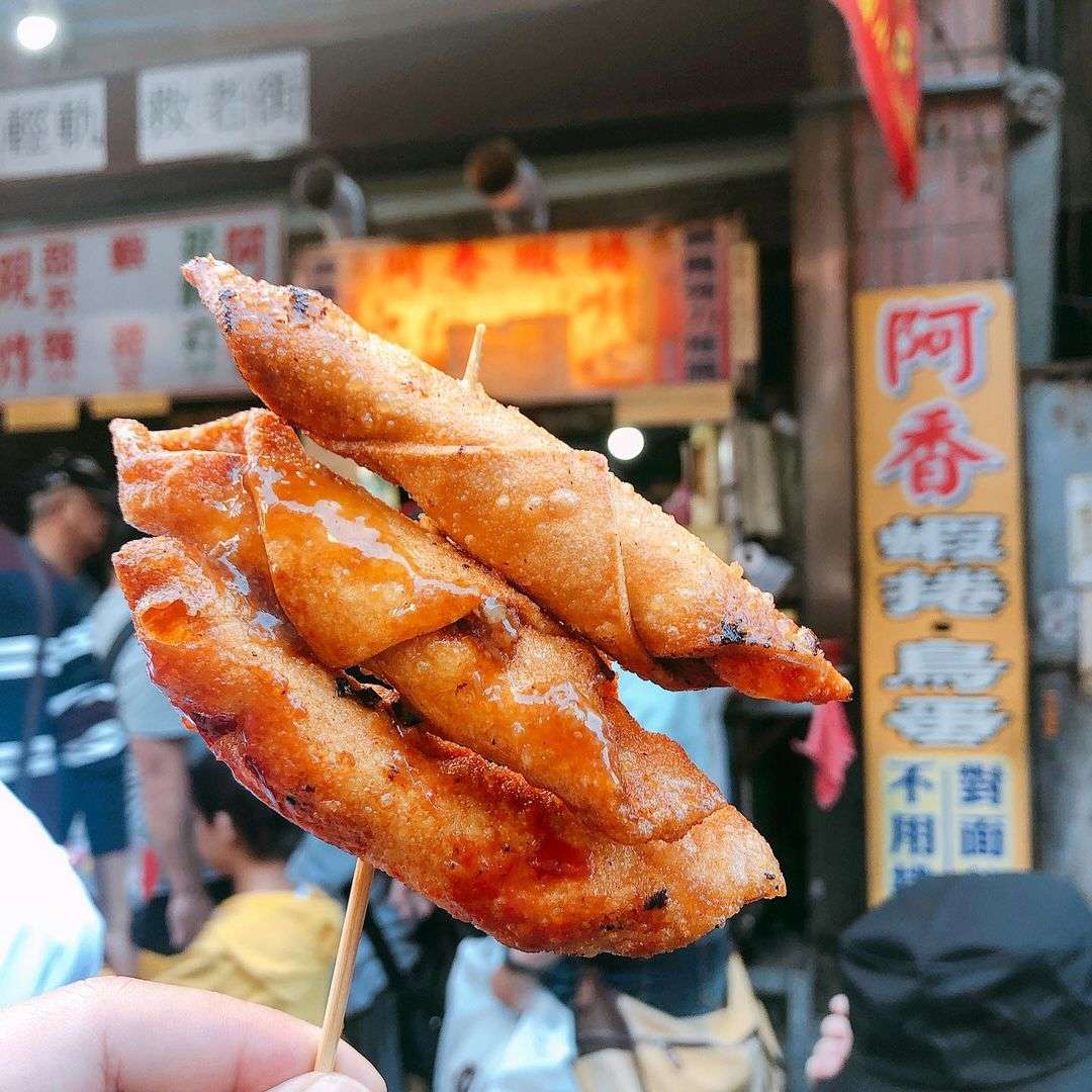 阿香蝦捲のエビ巻き。揚げたての外はサクサク、中はプリプリのエビ