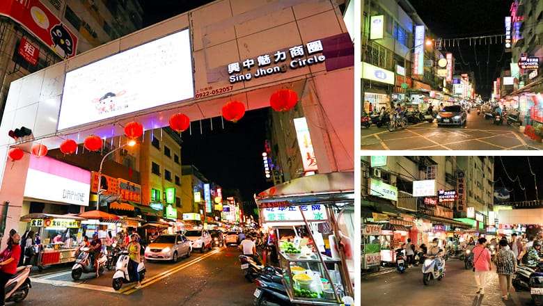 興中夜市の通り