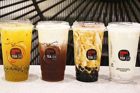 KUNG FU TEAのドリンク各種、大サイズでアイス
