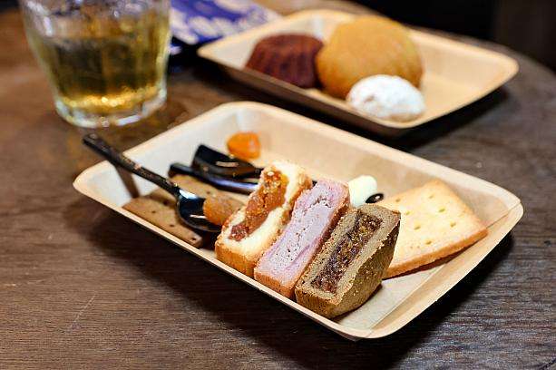 パイナップルケーキと同じ形状に仕上げた紫薯芋頭酥（タロイモケーキ）