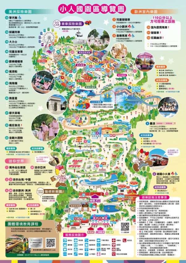 小人国主題楽園の園内マップ