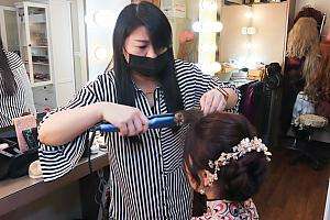 チャイナドレスに変身した撮影結果