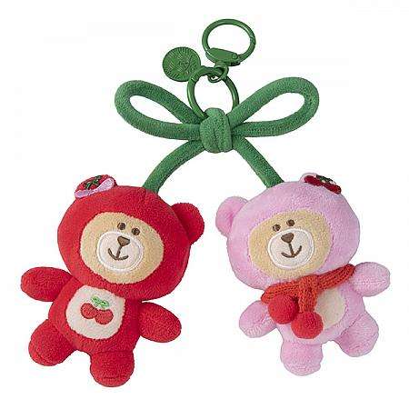 チェリーの衣装を着たBearista MINIぬいぐるみ「櫻桃相伴MINI熊寶寶」