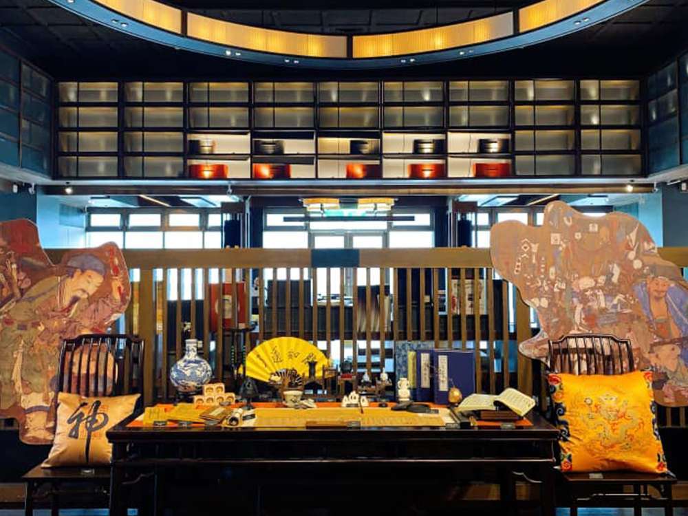 三希堂人文空間のカフェ。中国文化をテーマにした落ち着いた空間