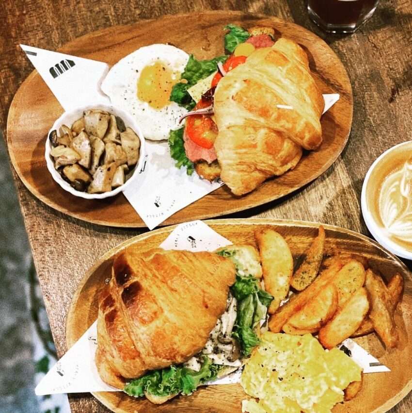 Merci cafe'の丁寧に盛り付けられたブランチプレート。週末のゆったりした食事に向いている