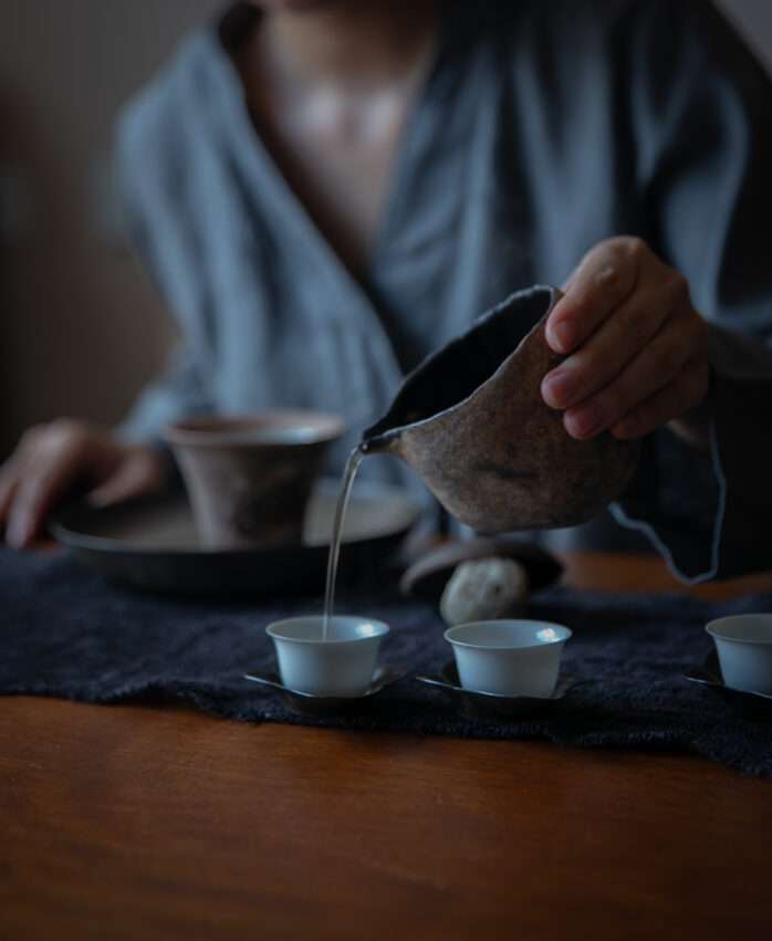 日光山茶屋の和風スイーツの盛り付け。丁寧な茶席スタイルで提供される