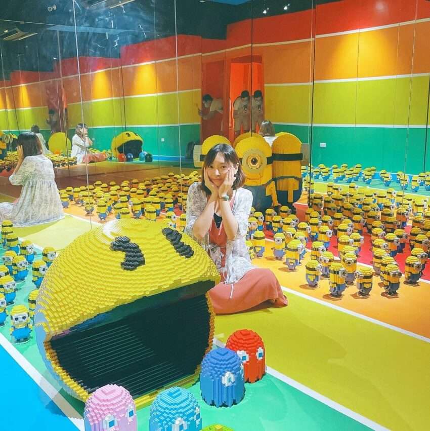 宜蘭ルソーシャン展示エリア内のレゴで作られた人気キャラクターの造形