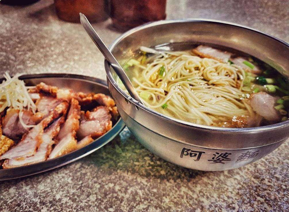 北投市場の阿婆麺の汁なし麺。たれが麺全体に均一に絡んでいる