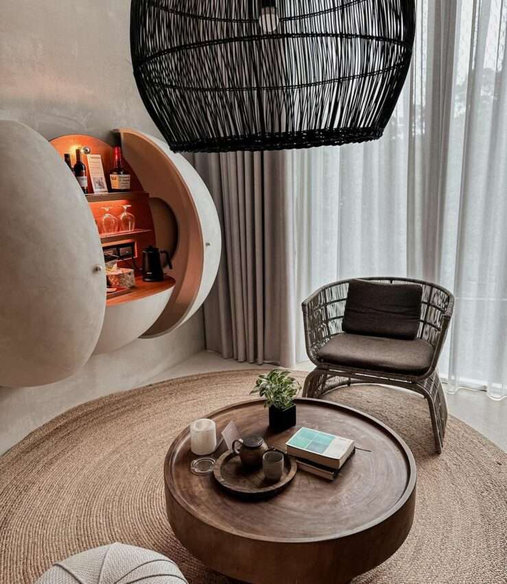 了了礁溪のホテル客室内部。ブティックホテルらしいデザインが印象的。