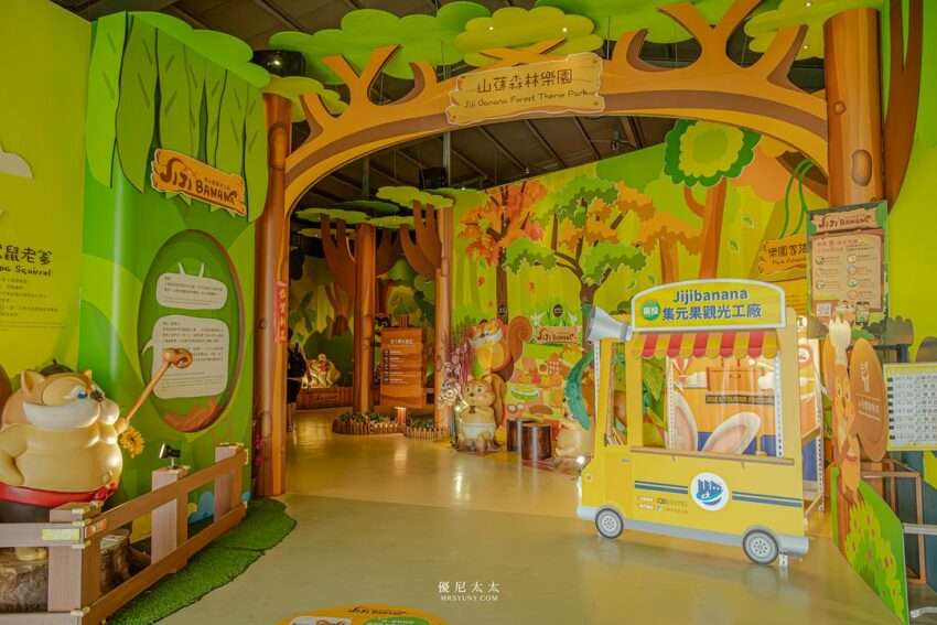 集元果觀光工廠のバナナテーマ展示エリア。地場農産品の特色が伝わる展示
